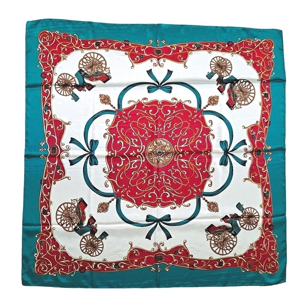 Oversized Satin Square Scarf Baroque Equestrian Head Hair Classic Old Money 💖
